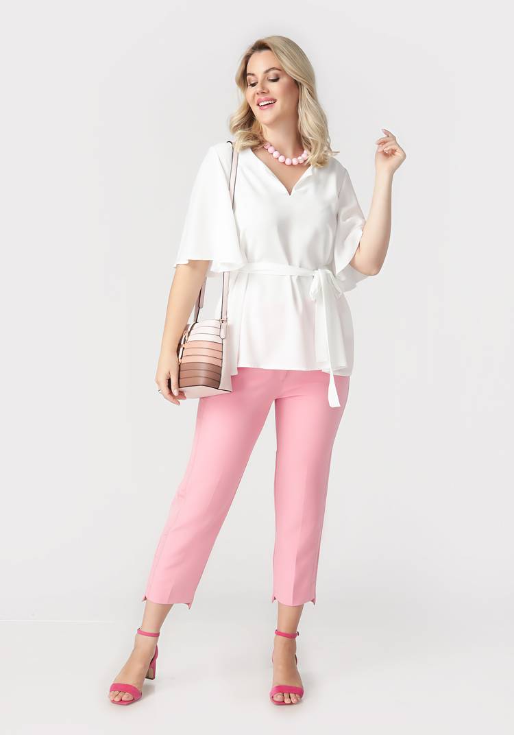 Блуза А-силуэта с поясом шир.  750, рис. 16