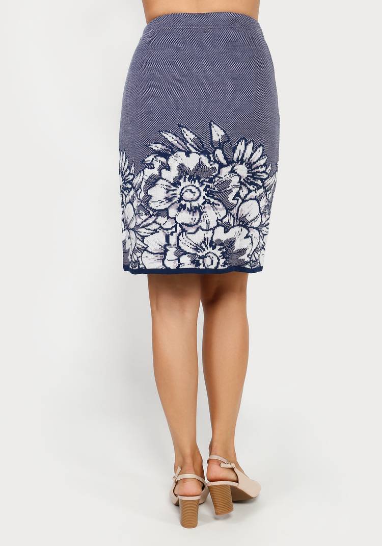 Юбка трикотажная с рисунком Цветы шир.  750, рис. 10