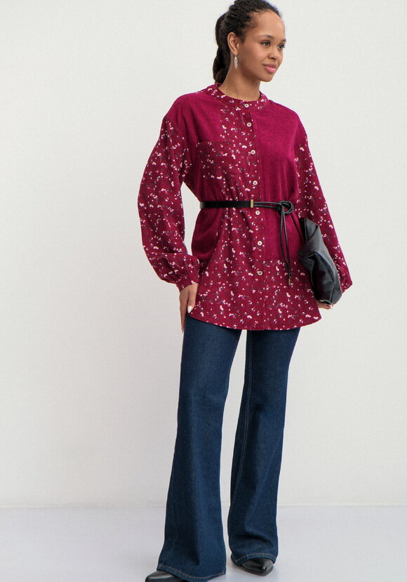 Блуза из комбинированной ткани Рин шир.  580, рис. 7