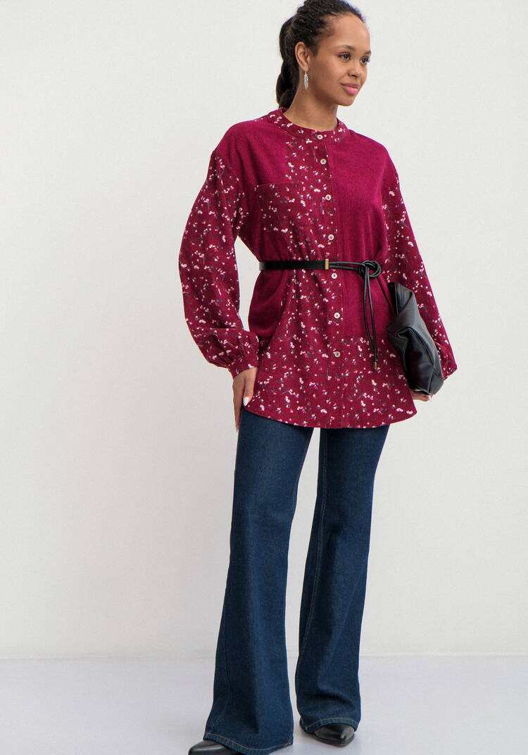 Блуза из комбинированной ткани Рин шир.  750, рис. 7