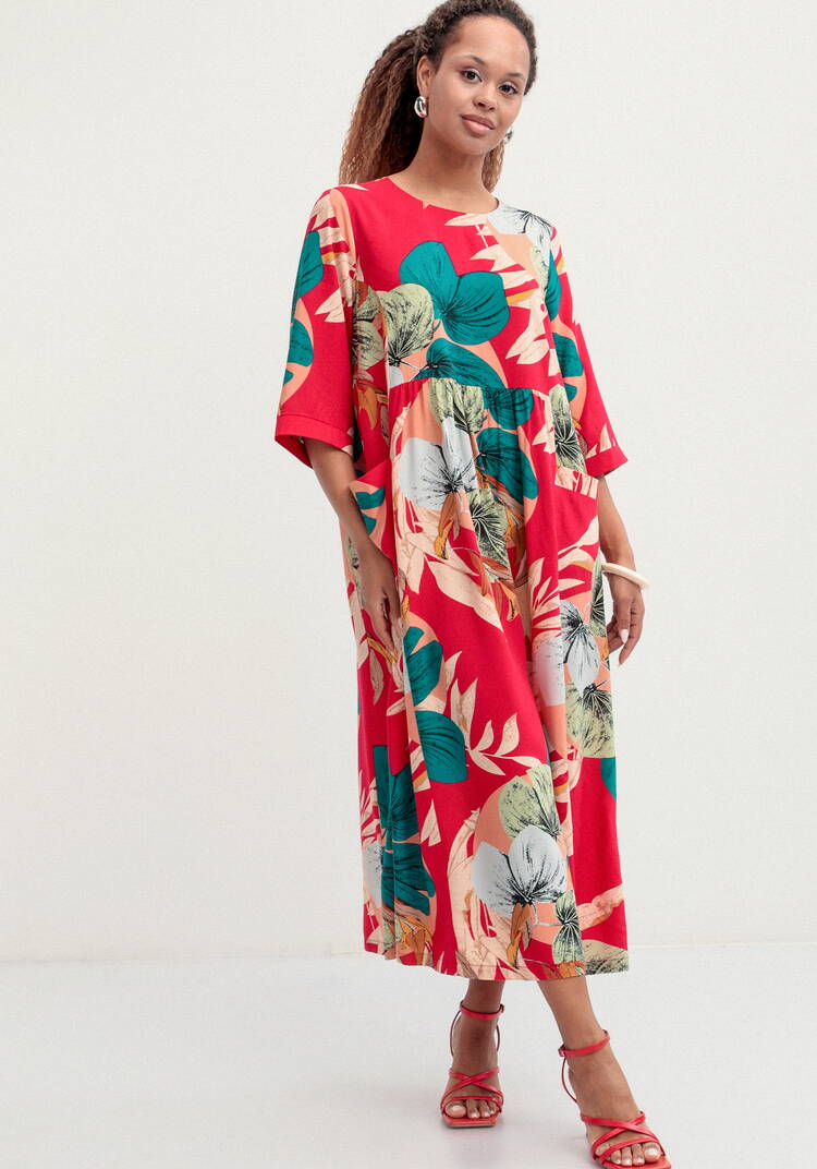 Платье из штапеля с тропическим принтом шир.  750, рис. 24