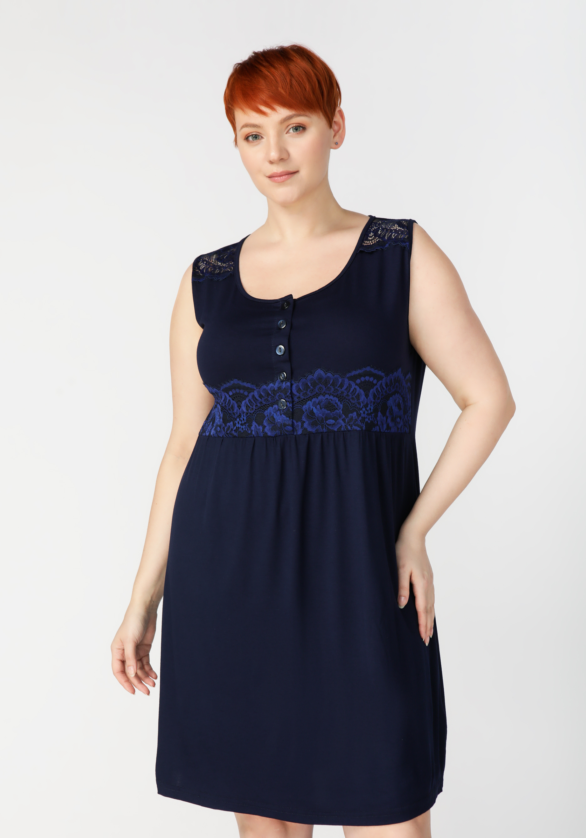 Сорочка женская "Эльза" NATALI, размер 48, цвет синий - фото 5