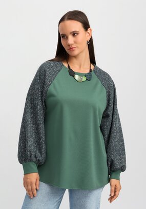 Блуза комбинированная свободного кроя