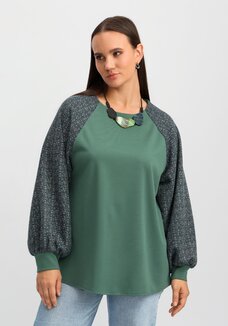 Блуза комбинированная свободного кроя