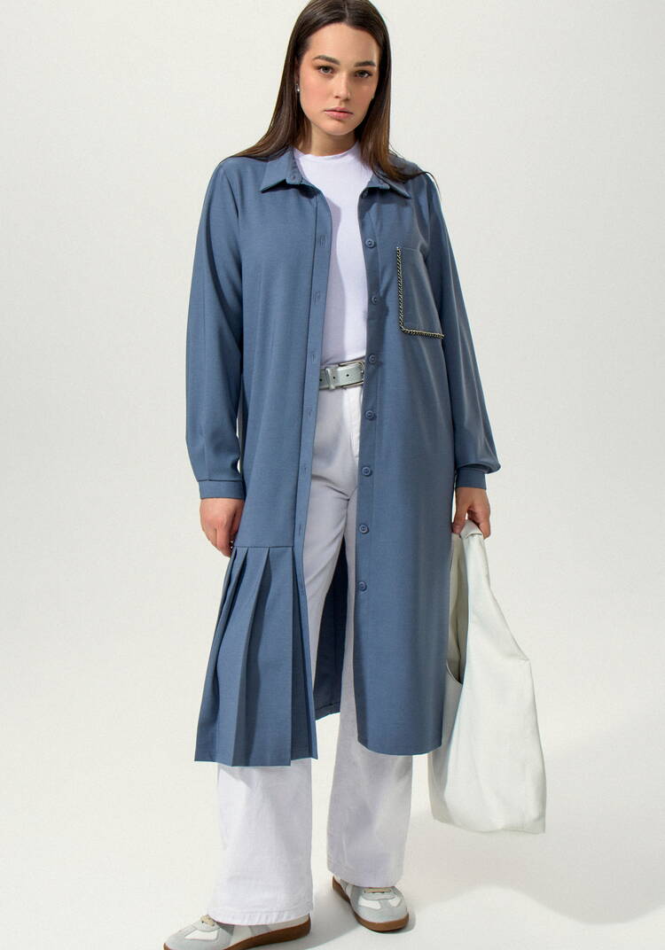 Платье-рубашка с декорированным карманом шир.  750, рис. 7