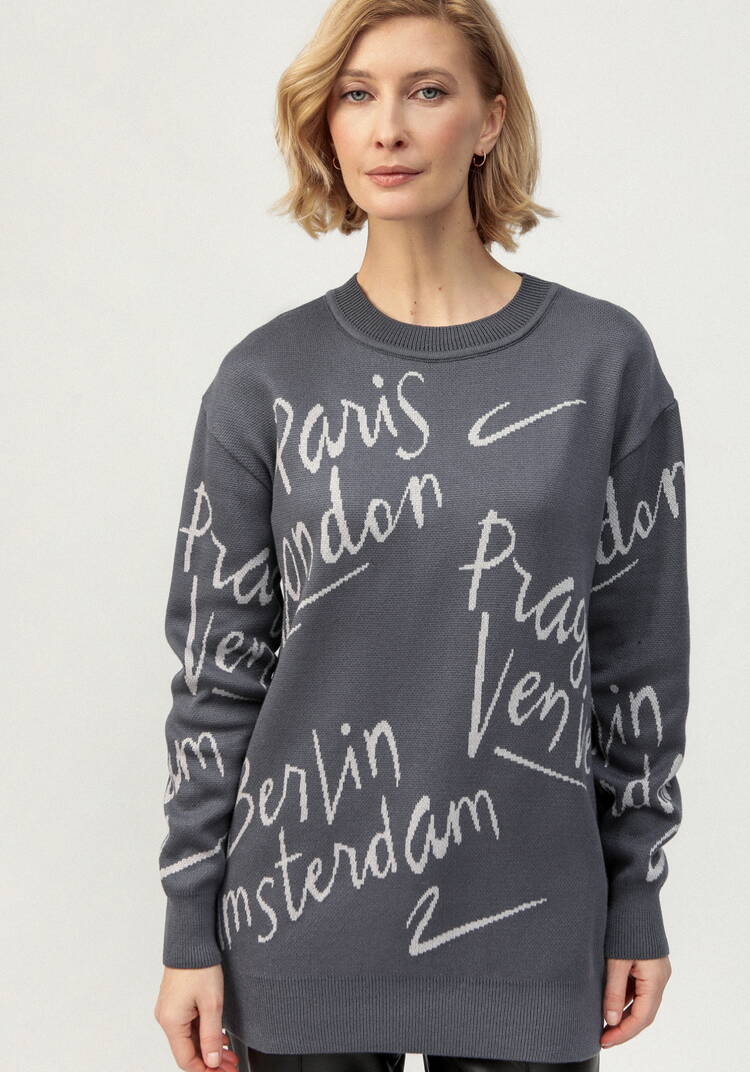 Туника с принтом леттеринг шир.  750, рис. 4