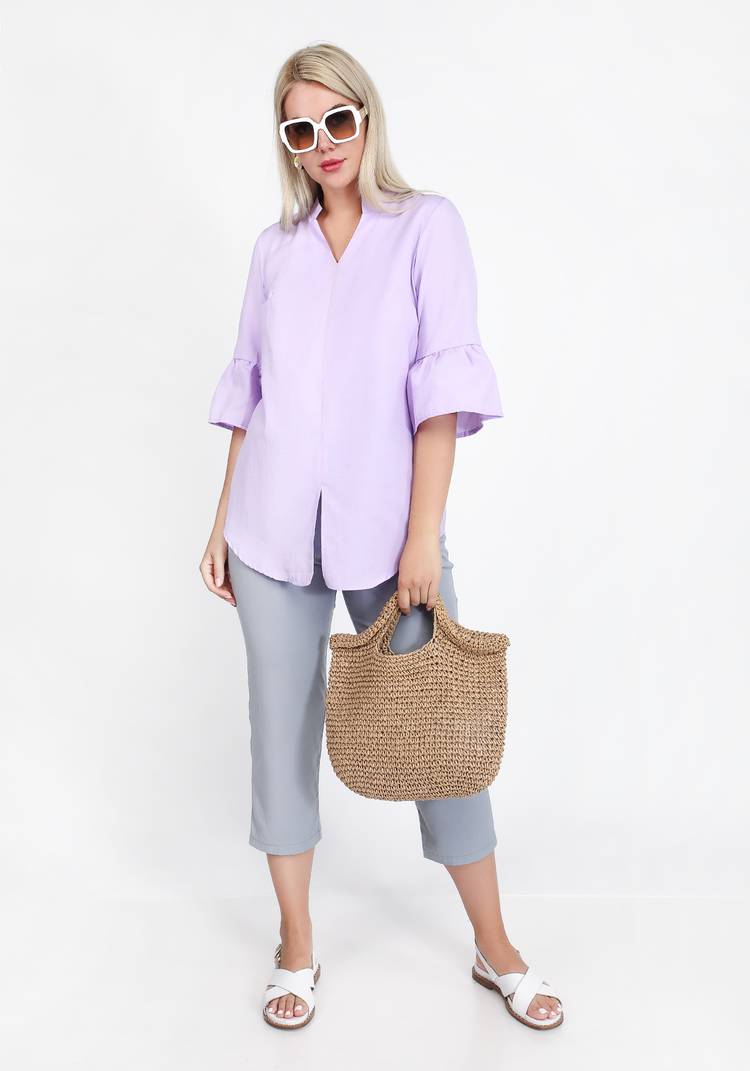 Блуза с расклешенным рукавом А-силуэта шир.  750, рис. 7