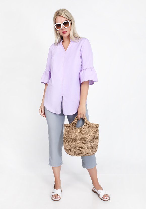 Блуза с расклешенным рукавом А-силуэта шир.  580, рис. 7