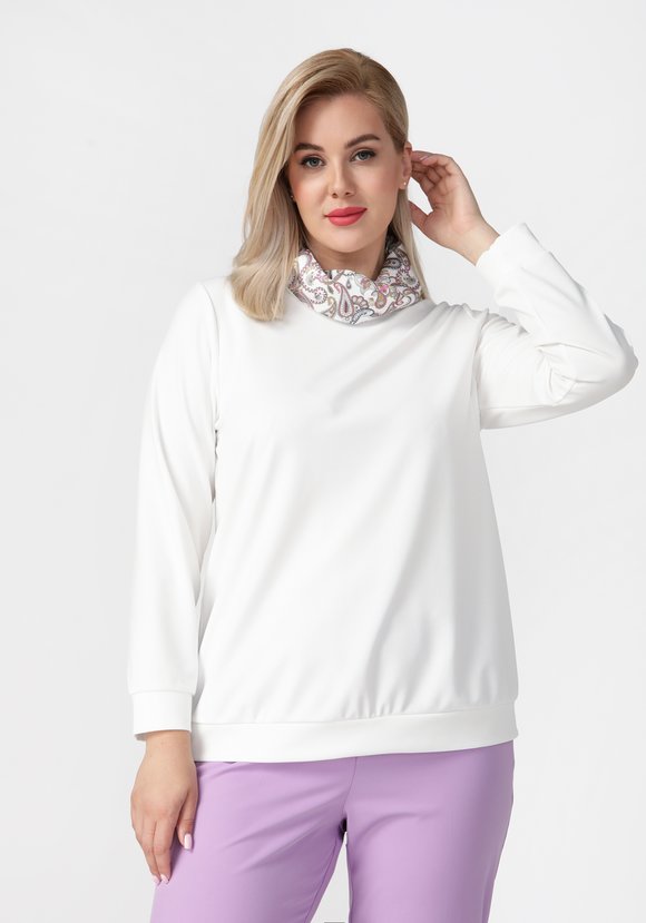 Джемпер с контрастным воротником хомут шир.  580, рис. 17