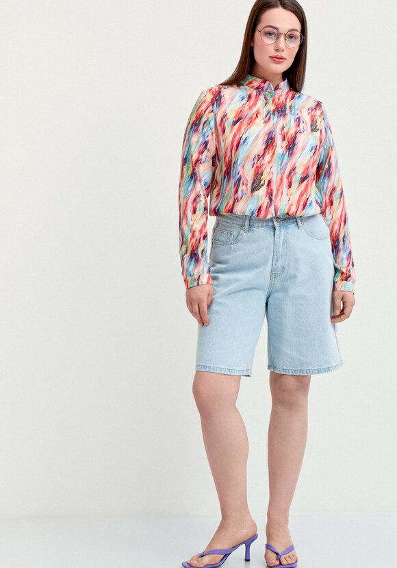 Блуза базовая с планкой на груди шир.  580, рис. 7