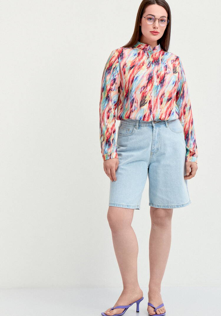 Блуза базовая с планкой на груди шир.  750, рис. 7