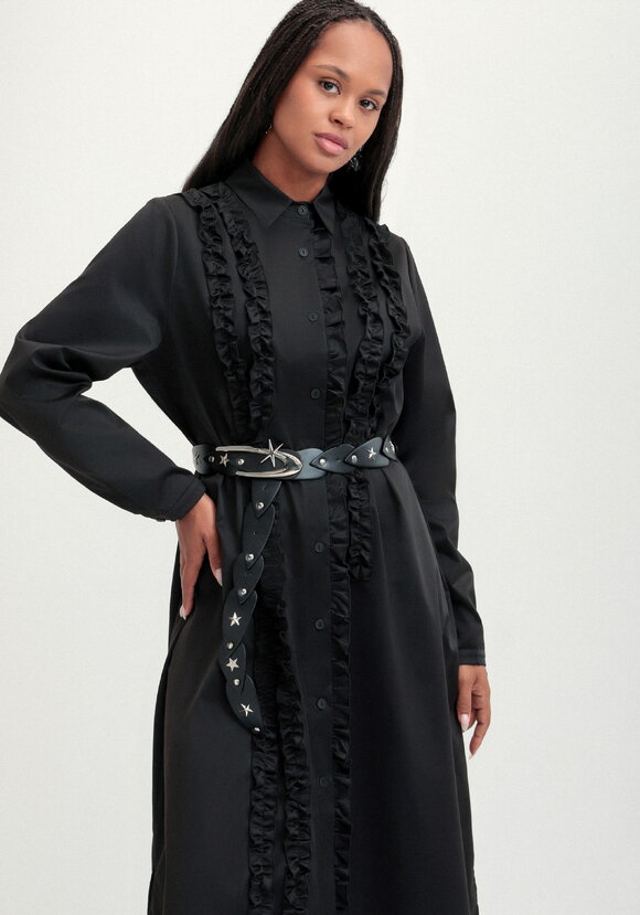 Платье рубашка с рюшей шир.  580, рис. 2