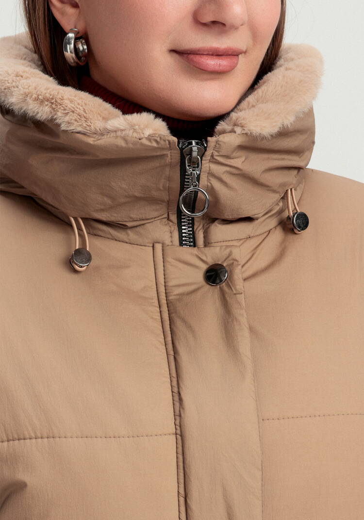 Пальто удлиненное с меховым капюшоном шир.  750, рис. 5