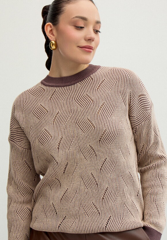 Джемпер с фактурным орнаментом шир.  580, рис. 14