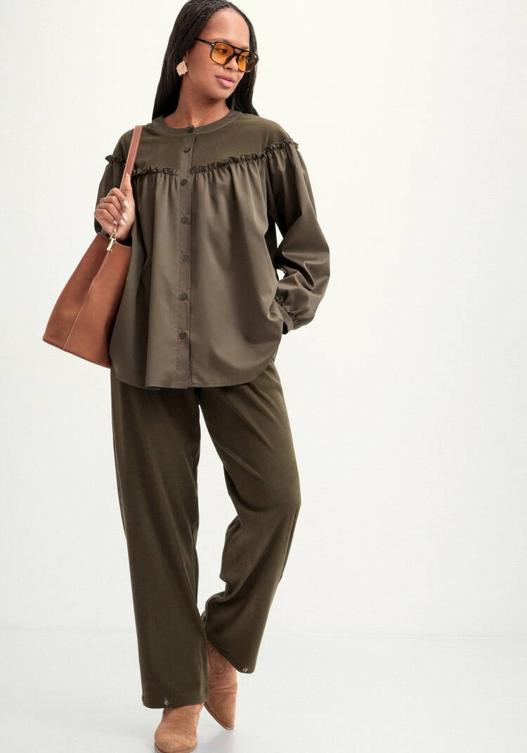 Блуза комбинированная с трикотажем шир.  750, рис. 8