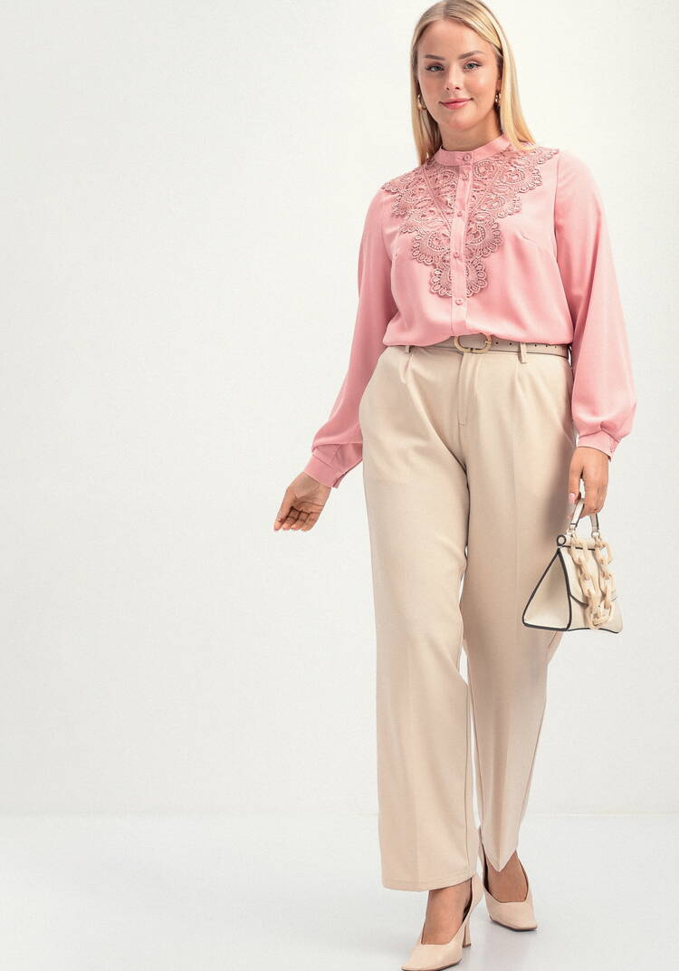 Рубашка с кружевной вставкой на груди шир.  750, рис. 15