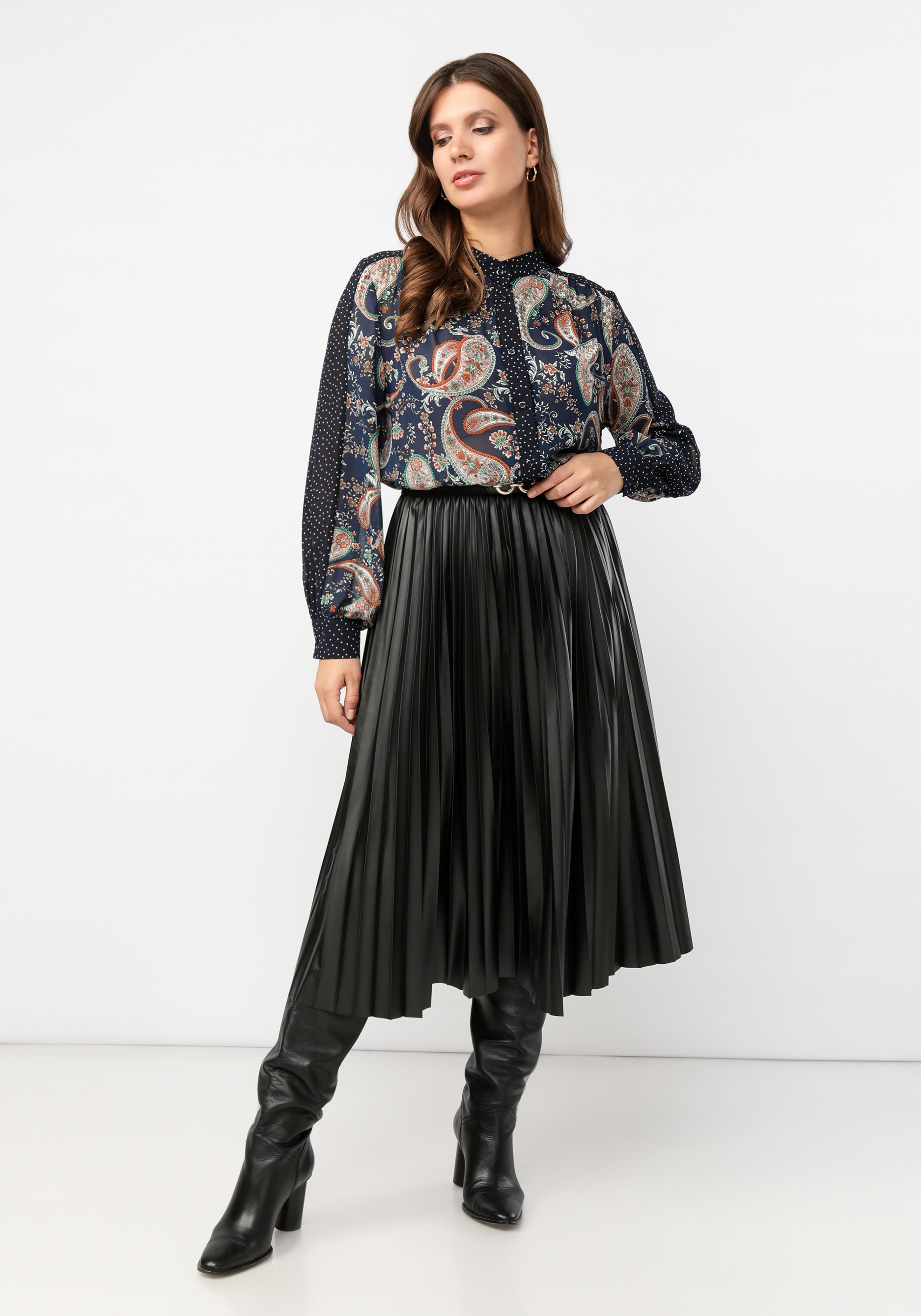 Блуза "Бетани" Bianka Modeno, размер 58, цвет черный - фото 9