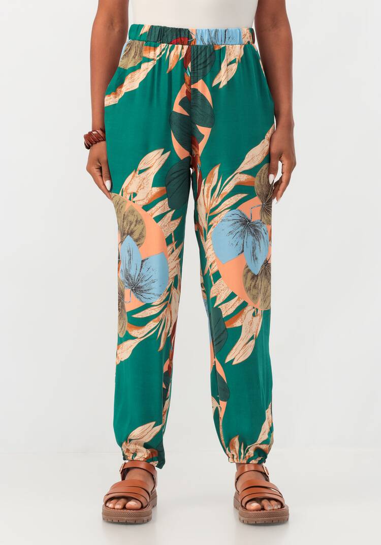 Брюки бананы с цветочным принтом шир.  750, рис. 20