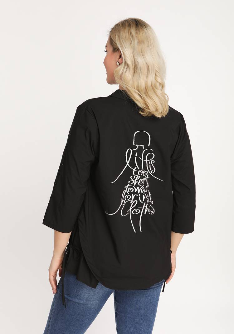 Рубашка с принтом и стразами шир.  750, рис. 10