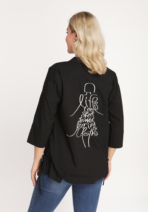 Рубашка с принтом и стразами шир.  580, рис. 10