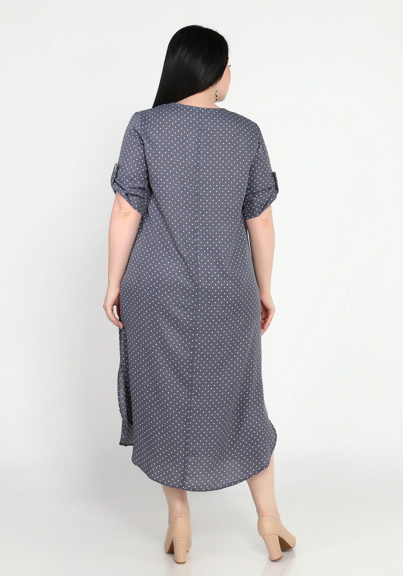 Платье-рубашка с застежкой Elletto Life, размер 56, цвет серый - фото 3