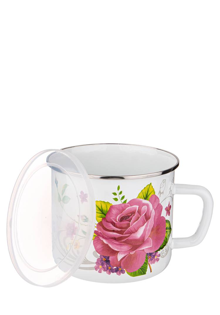 Кружка эмалированная с пластиковой крышкой шир.  750, рис. 12