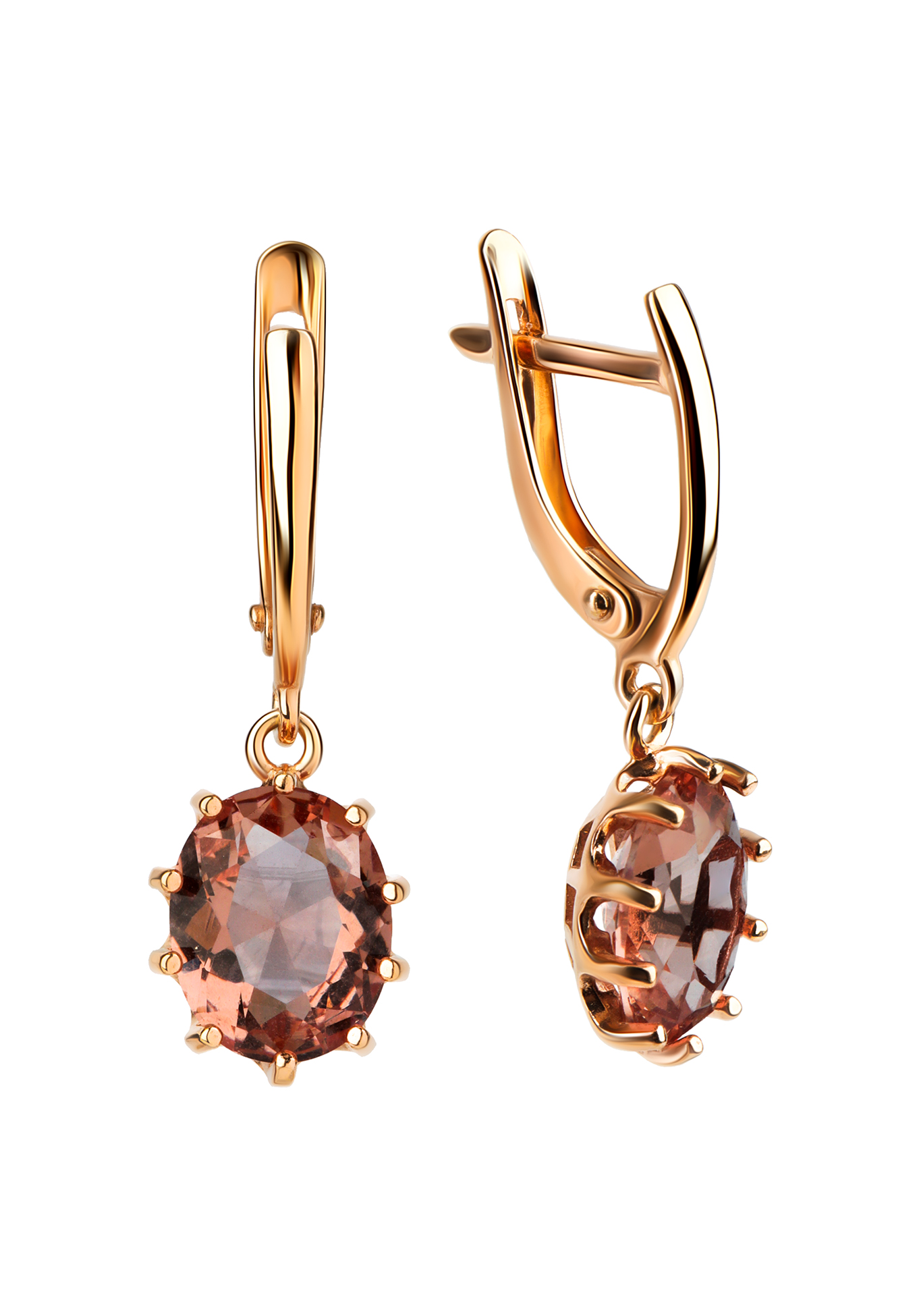 

Серебряные серьги "Моника", Коричневый