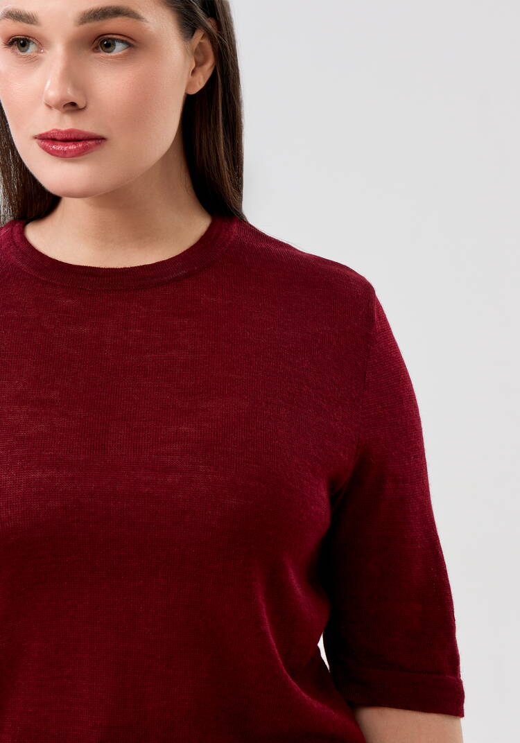 Футболка согревающая из овечьей шерсти, бордо шир.  750, рис. 5