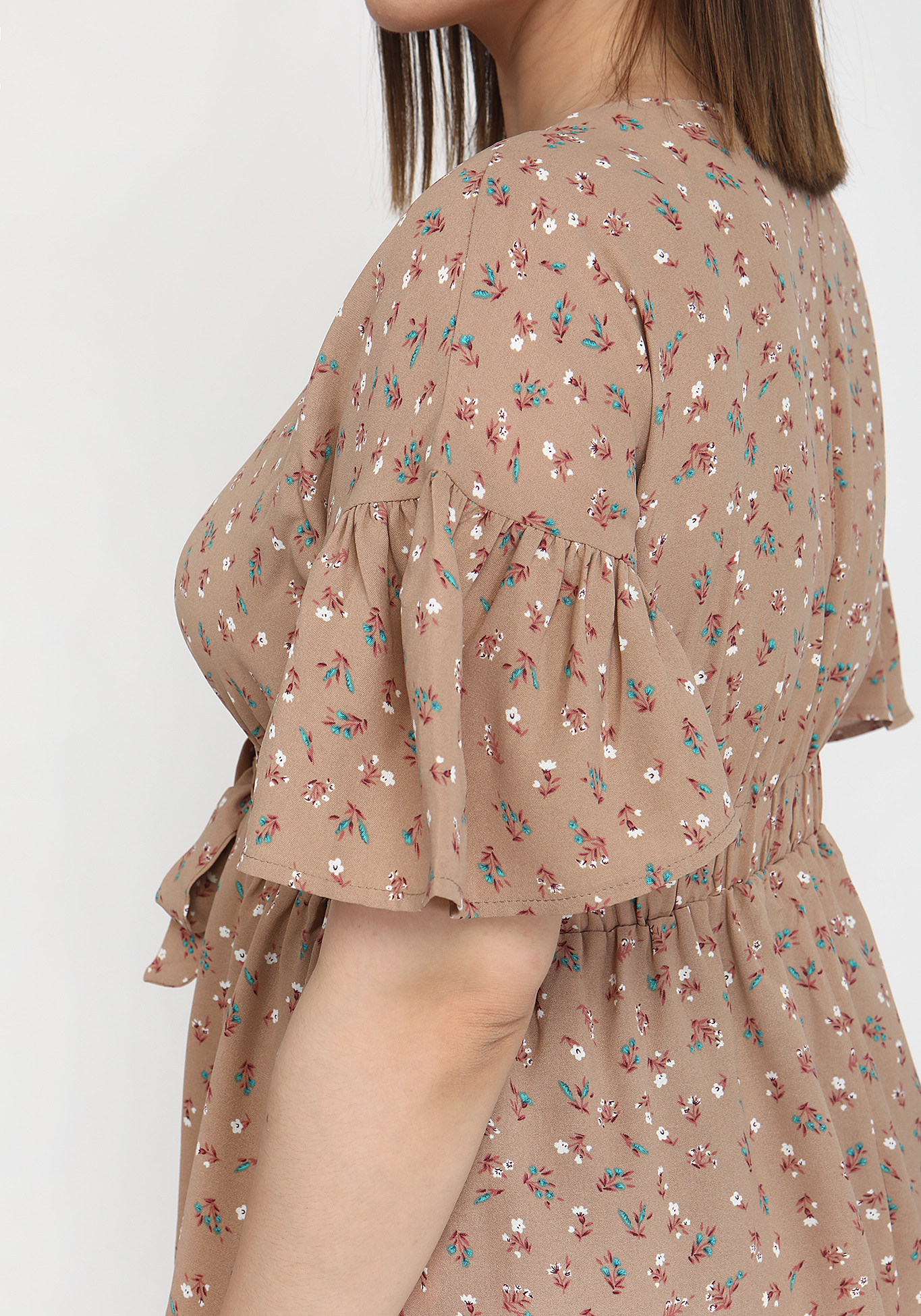 Блуза с рюшами на рукавах Frida, размер 48, цвет коричневый - фото 5