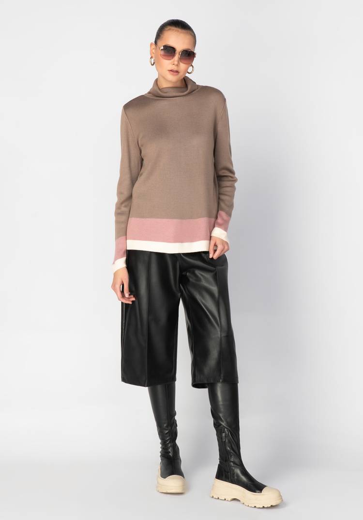 Свитер женский с контрастными полосами шир.  750, рис. 12