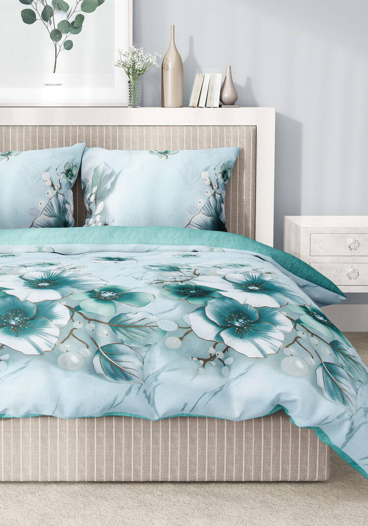 КПБ сатин Жемчужный сад шир.  750, рис. 10