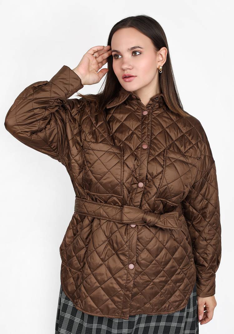 Куртка стеганая с карманами и поясом шир.  750, рис. 17