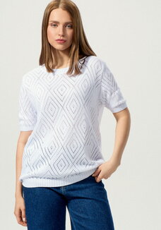 Джемпер с коротким рукавом ажурный