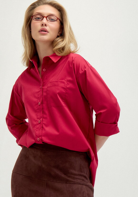 Рубашка оверсайз со спущенным плечом шир.  580, рис. 19
