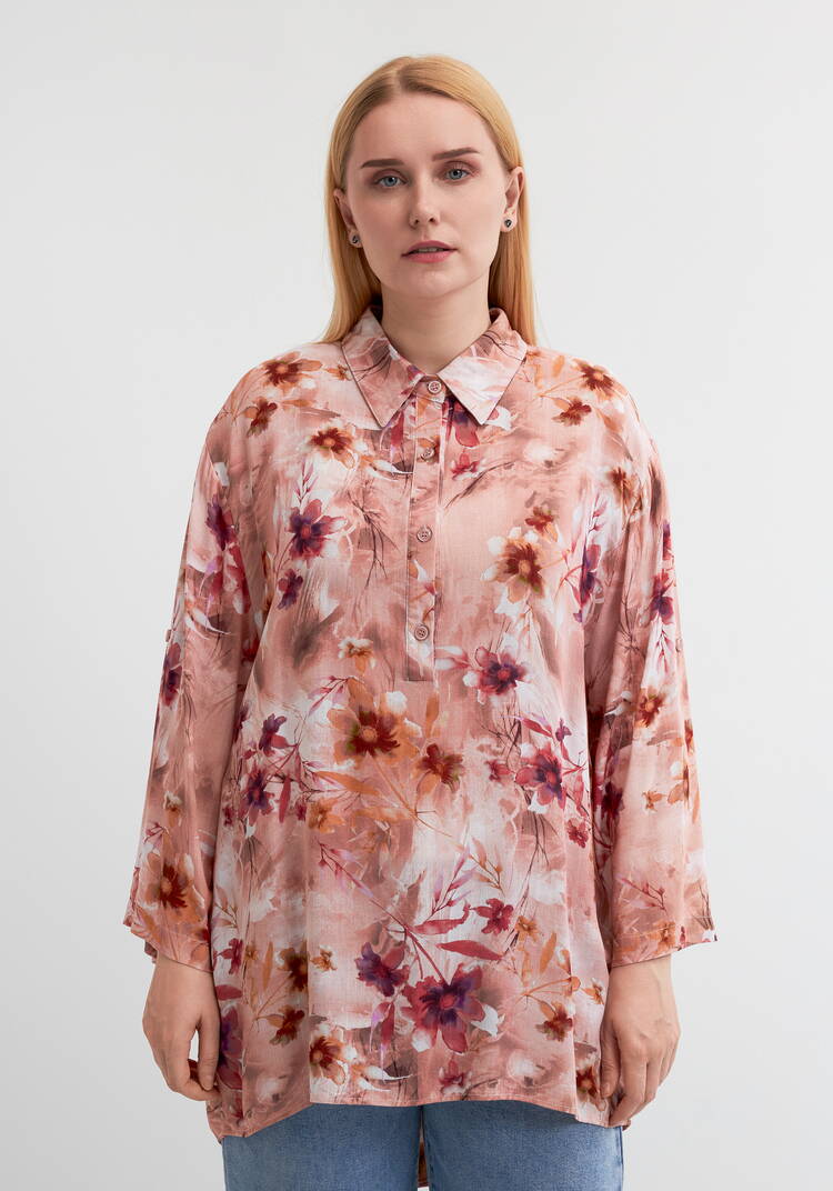 Блуза Цветочная радость шир.  750, рис. 4