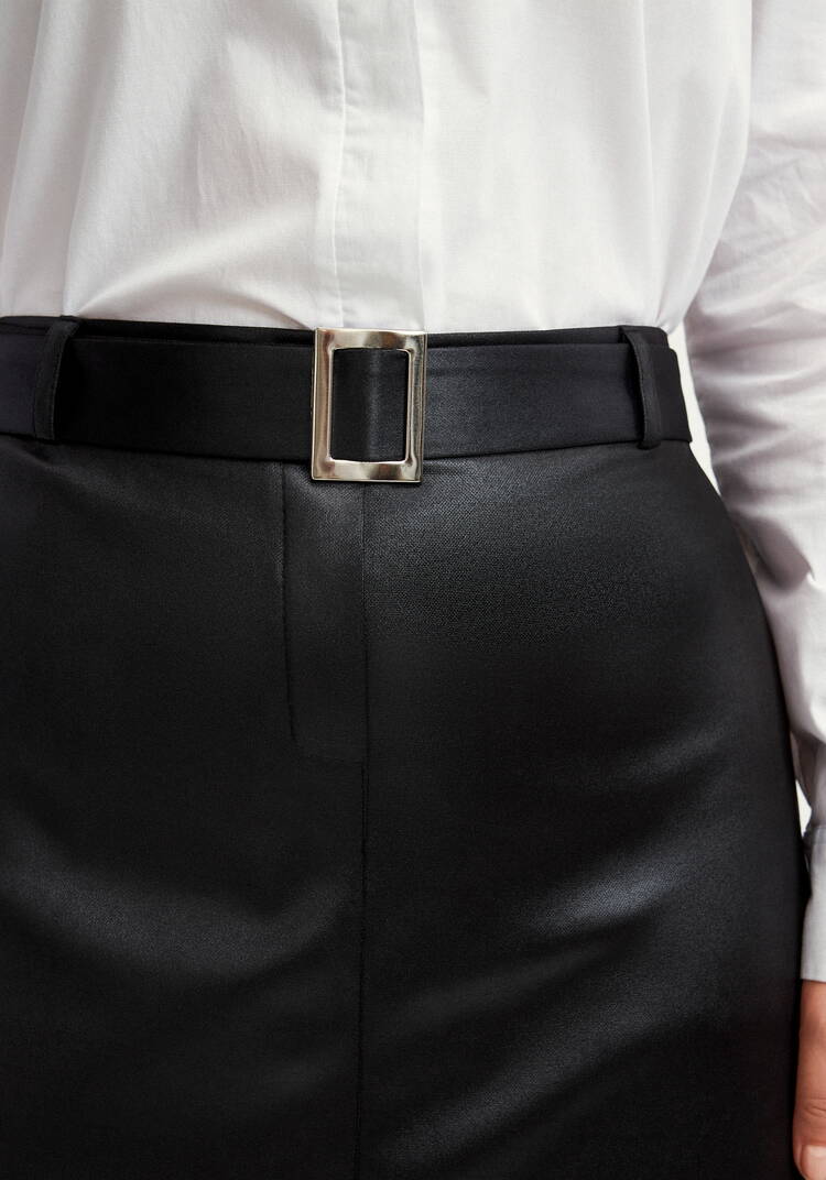 Юбка прямая с декоративными отстрочками шир.  750, рис. 5