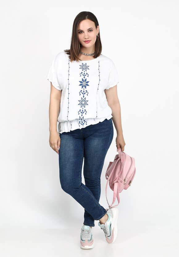 Блуза с принтом по груди шир.  580, рис. 3