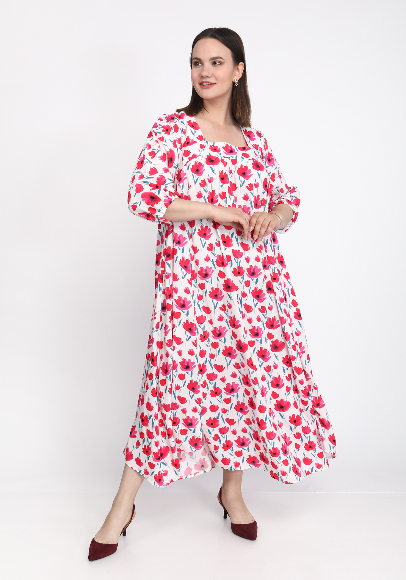 Платье "Оригинальное послание" ZORY, размер 70, цвет бежево-красный - фото 1