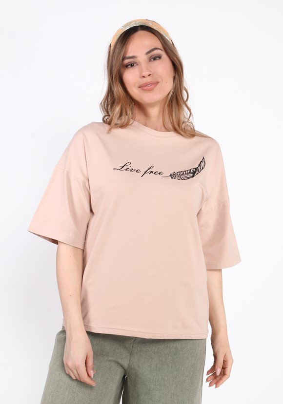 Футболка удлиненная с принтом шир.  580, рис. 1