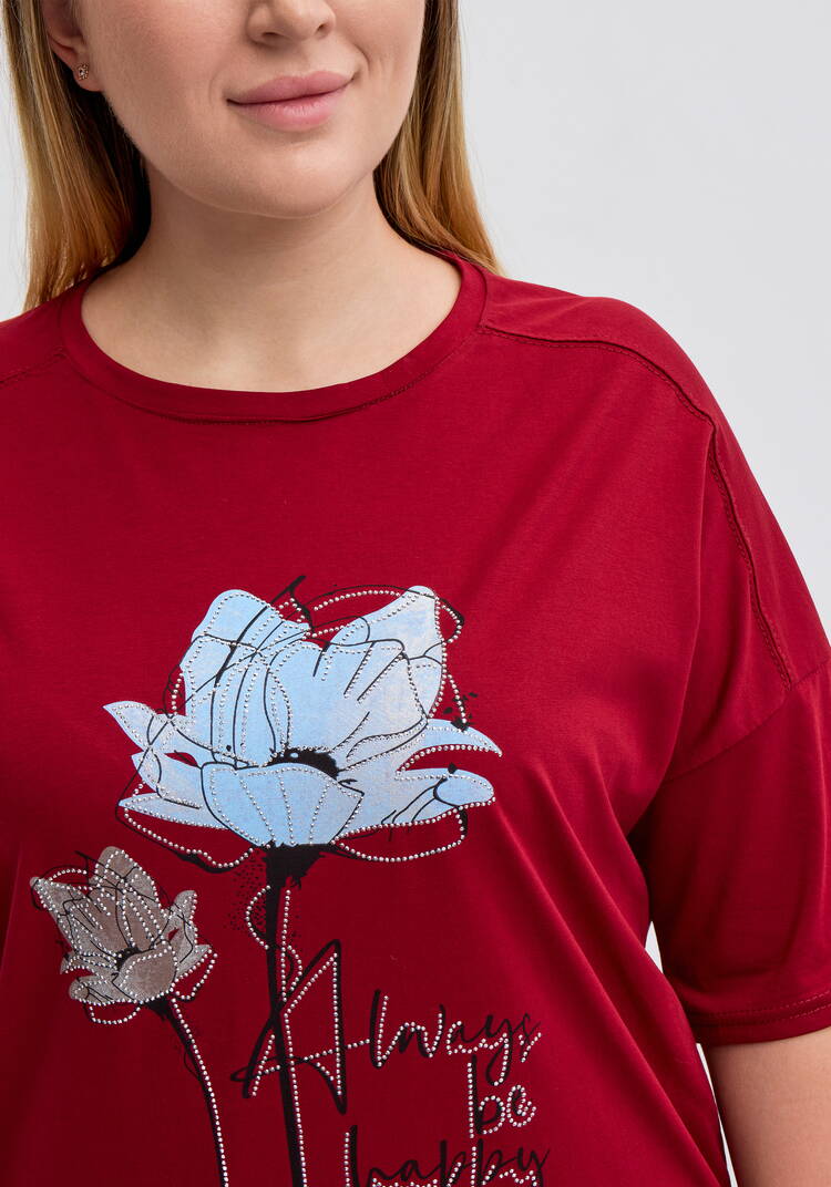 Футболка с флоральным принтом шир.  750, рис. 34