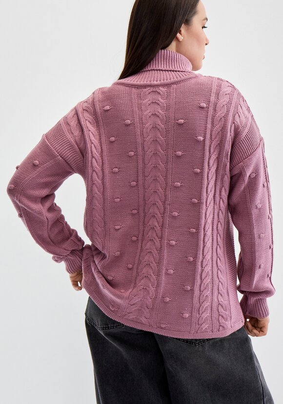 Джемпер с высокой горловиной и косами шир.  580, рис. 5