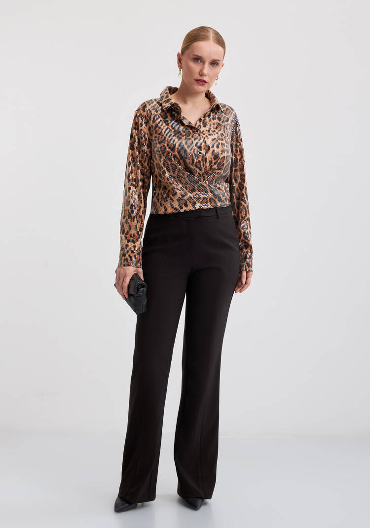 Блуза с анималистическим принтом в паетках шир.  750, рис. 8