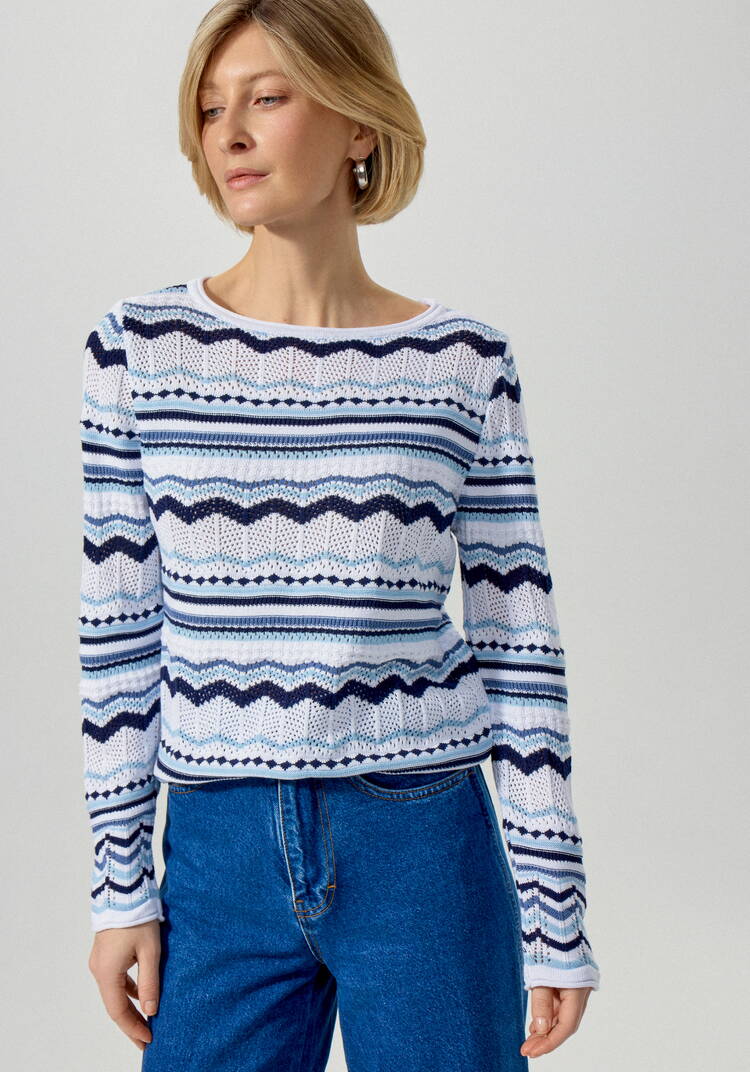 Джемпер с морским орнаментом шир.  750, рис. 4