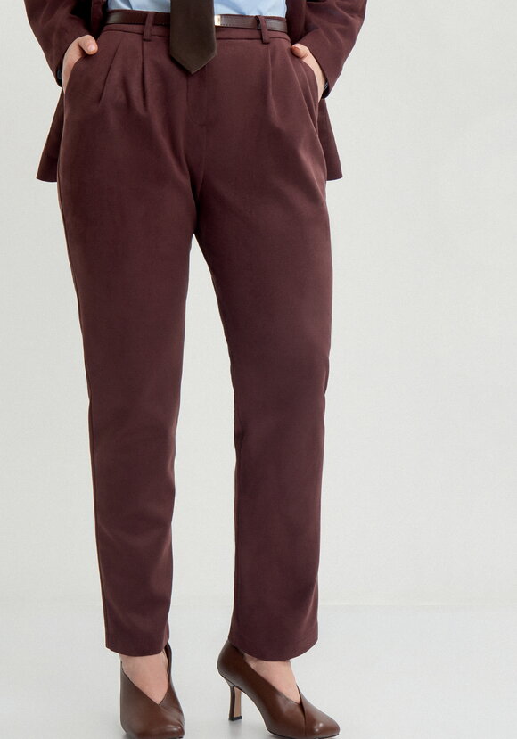 Брюки замшевые, прямые с комфортным поясом шир.  580, рис. 2