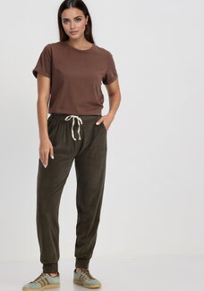 Брюки из велюра на резинке