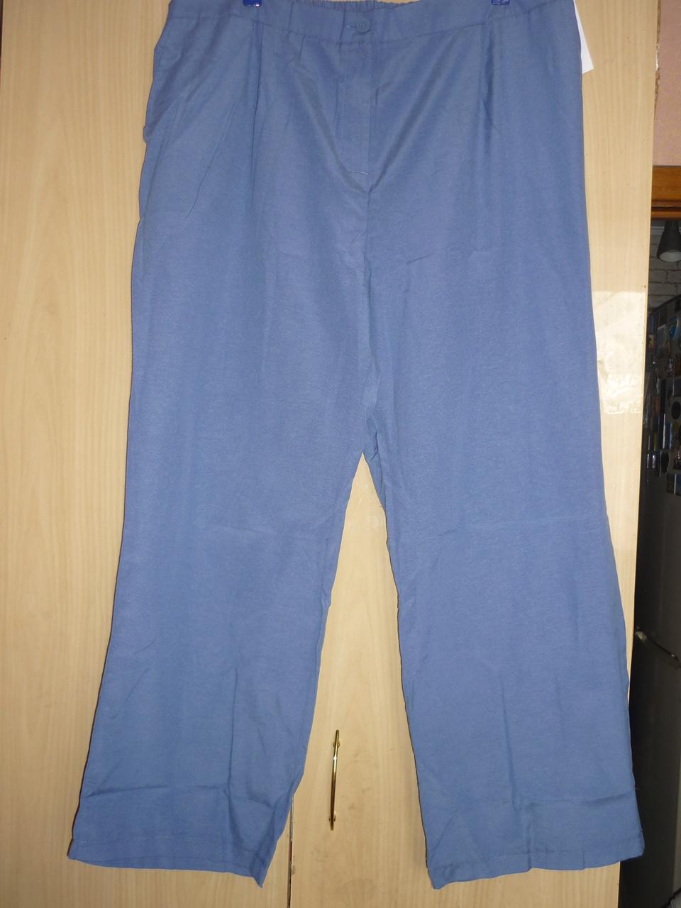 

Брюки цвет голубой размер 60 лен, хлопок