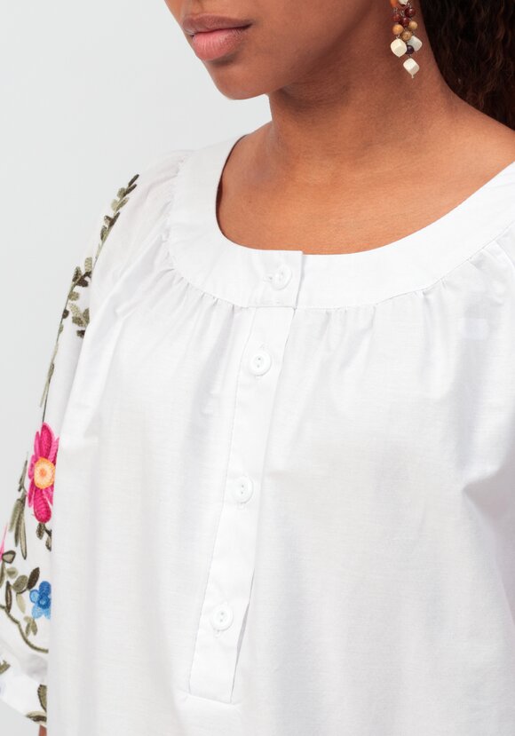 Блуза с цветочной вышивкой и рукавом реглан шир.  580, рис. 23