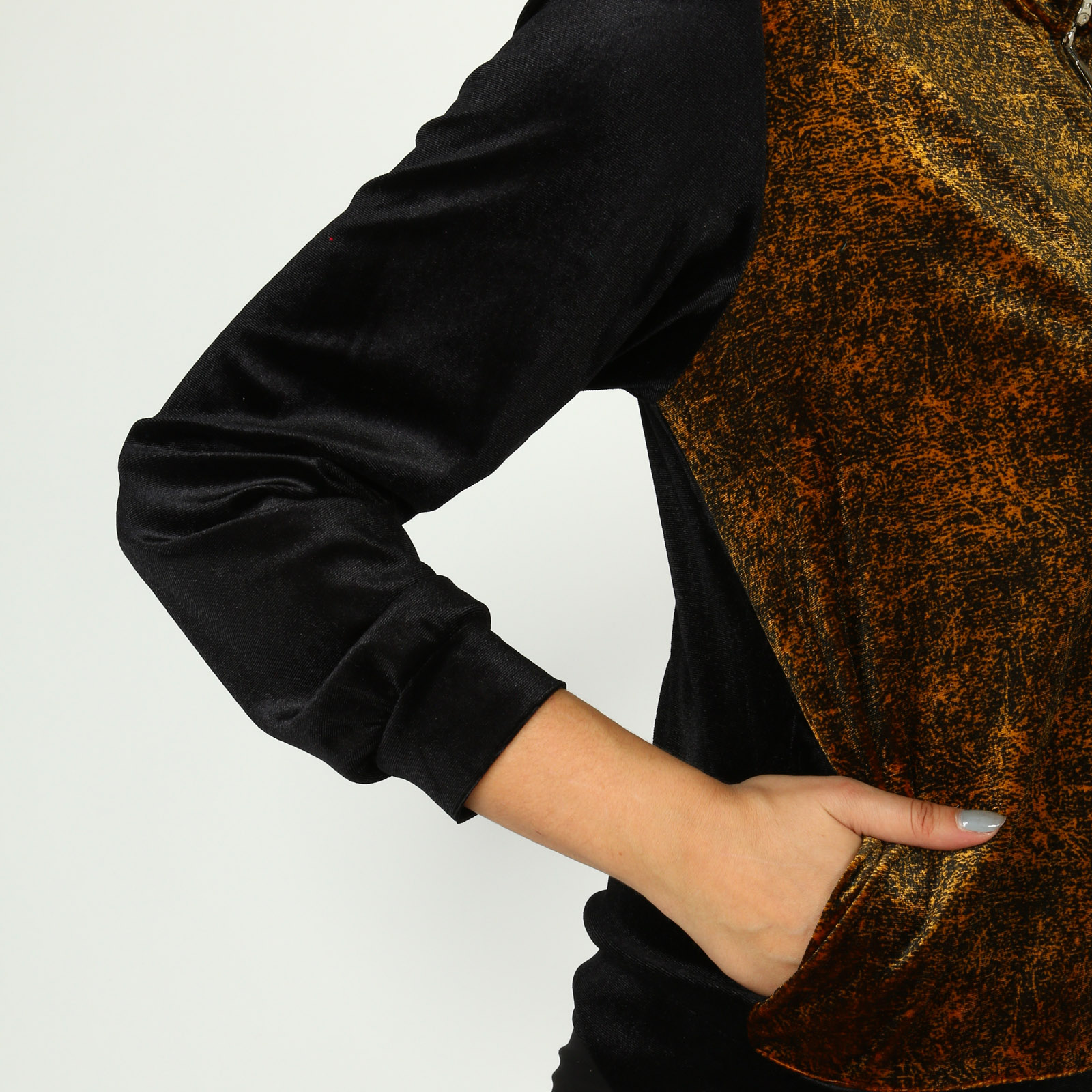 Куртка из комбинированного велюра Avrora, размер 56, цвет коричневый - фото 6
