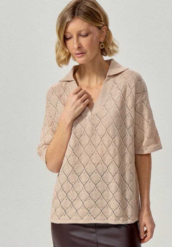 Джемпер-поло с ажурным рисунком шир.  580, рис. 3