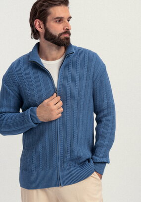 Кардиган на молнии с воротником-стойкой